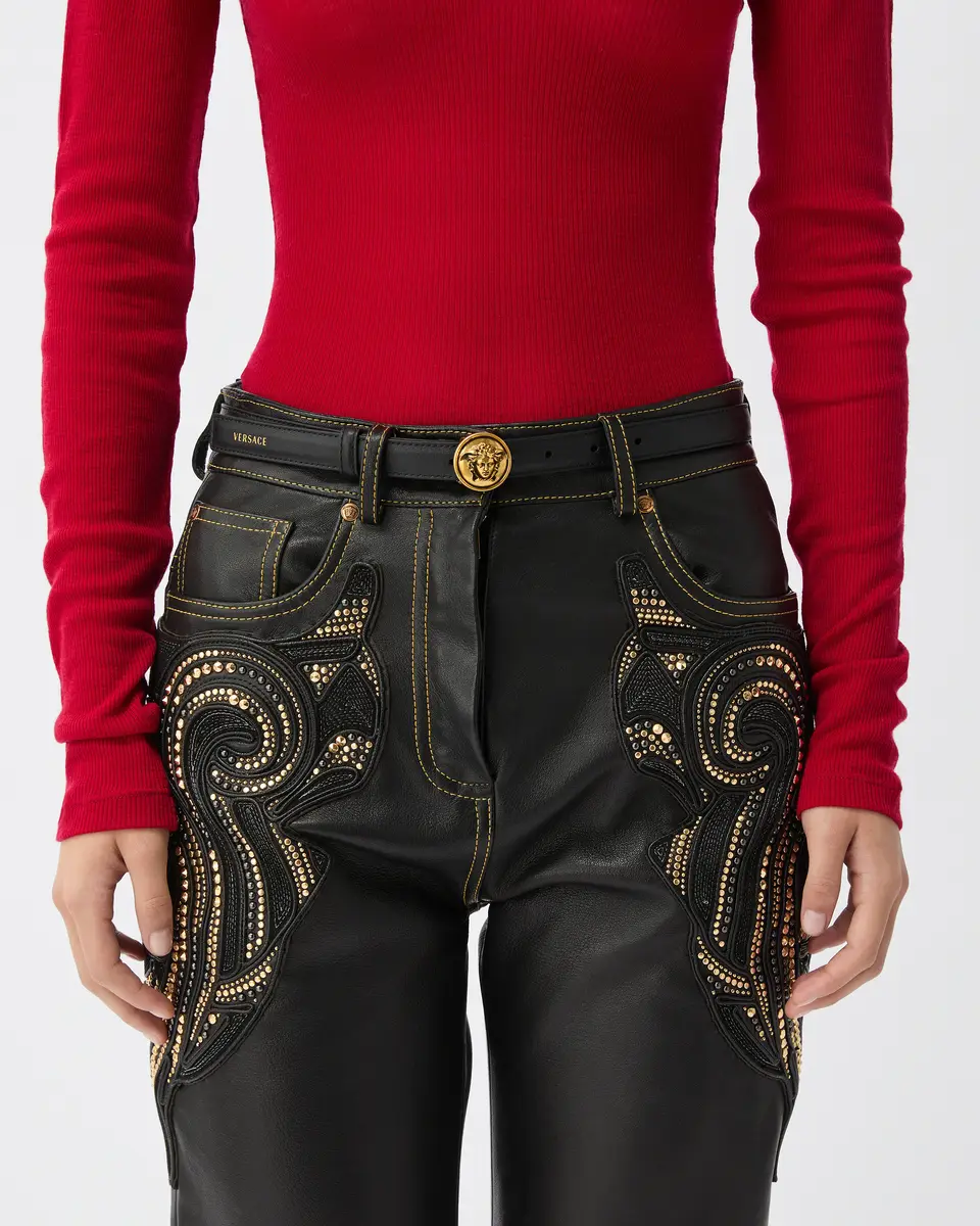 Versace Leather Belt 2 cm | Thumbnail 2