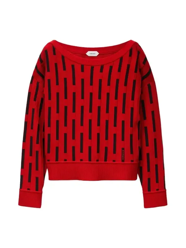 Embroidered-Logo Wool Knit Sweater