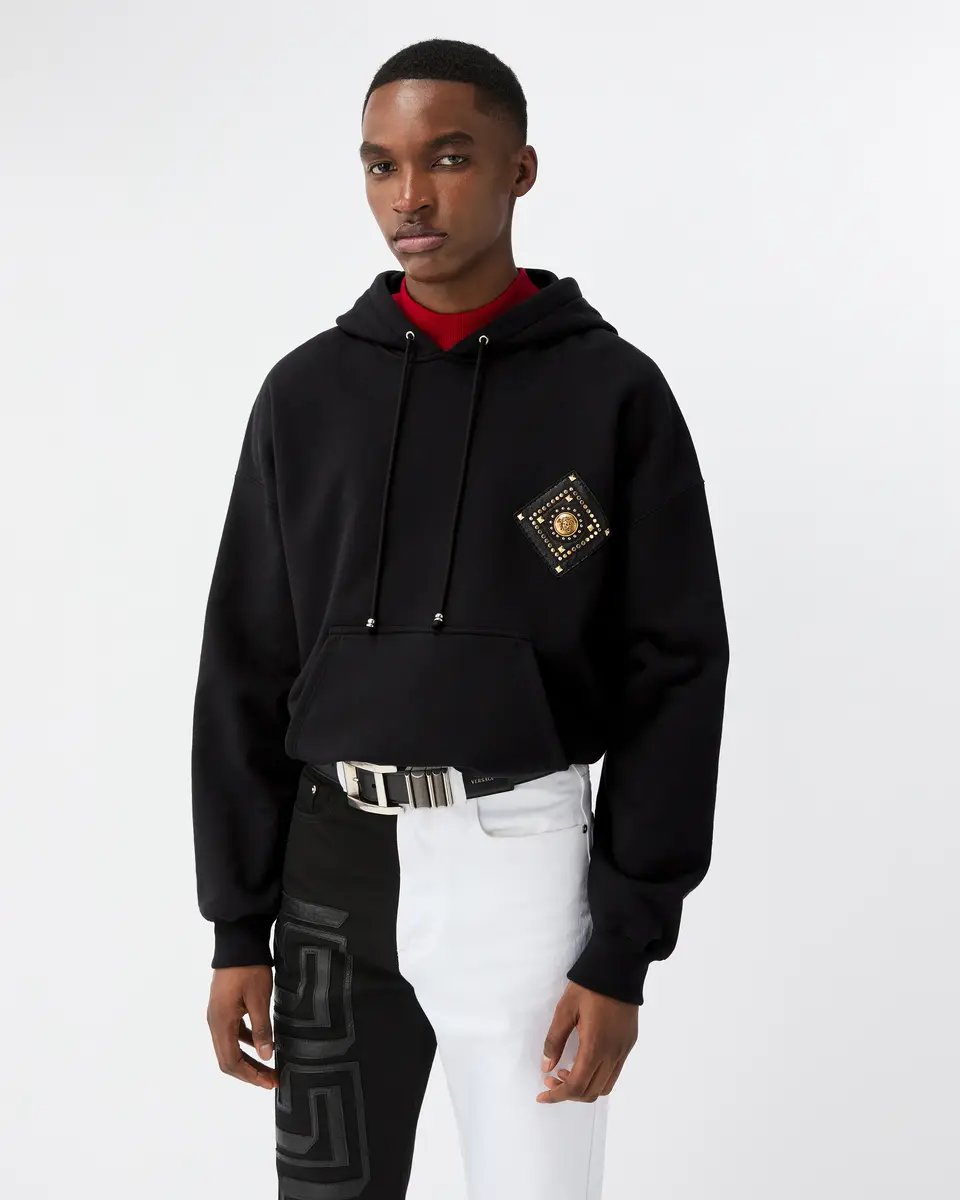 Versace Embellished Cotton-Jersey Hoodie | Thumbnail 2
