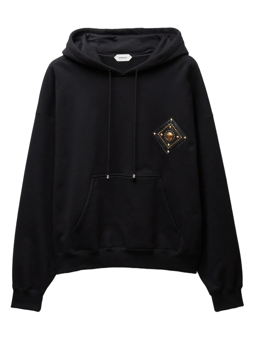 Versace Embellished Cotton-Jersey Hoodie
