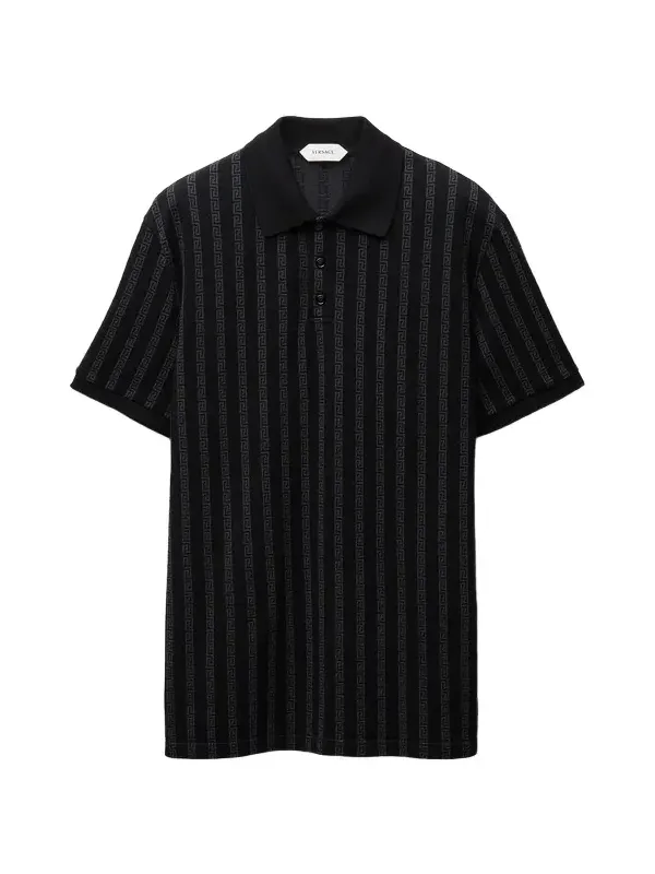 Versace Jacquard Cotton Piqué Polo