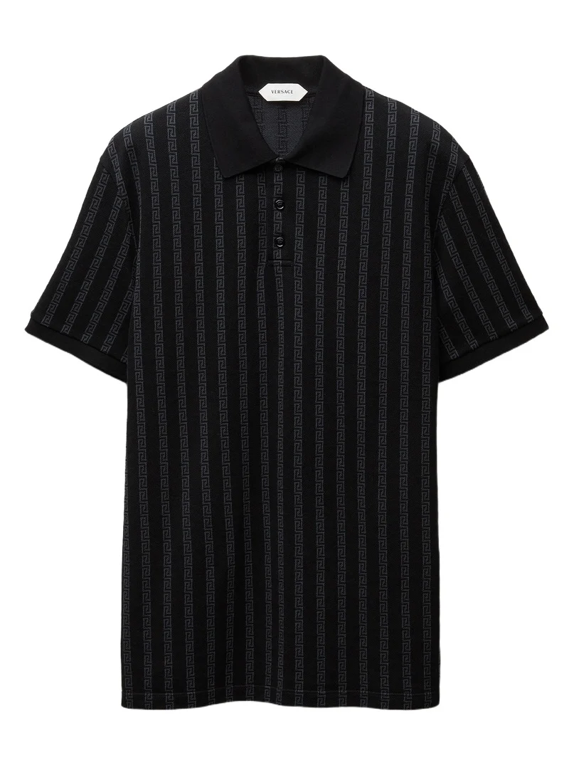 Versace Jacquard Cotton Piqué Polo