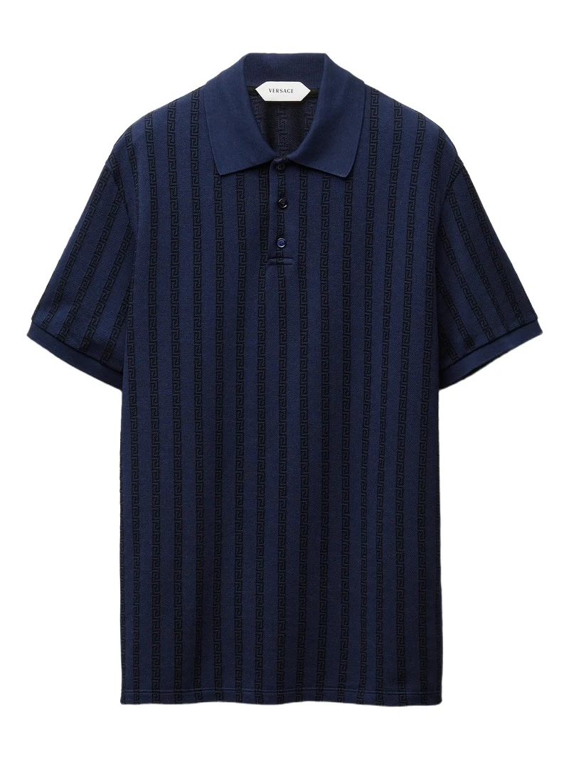 Versace Jacquard Cotton Piqué Polo