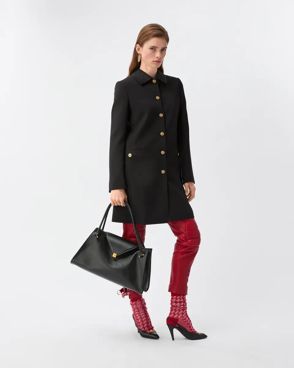 Versace Natté Wool Coat | Thumbnail 2 Versace Natté Wool Coat | Thumbnail 2