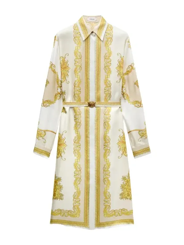 Printed Silk Twill Midi Dress Printed Silk Twill Midi Dress