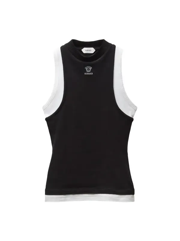 Embroidered-Logo Stretch Cotton-Jersey Tank Top