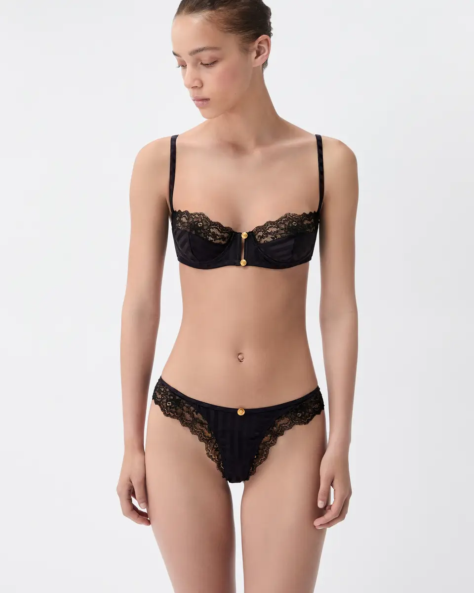 Versace Lace-Trim Jacquard Silk Slip | Thumbnail 2 Versace Lace-Trim Jacquard Silk Slip | Thumbnail 2