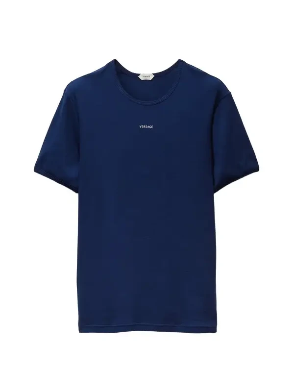 Versace Embroidered-Logo Ribbed Cotton-Jersey T-shirt