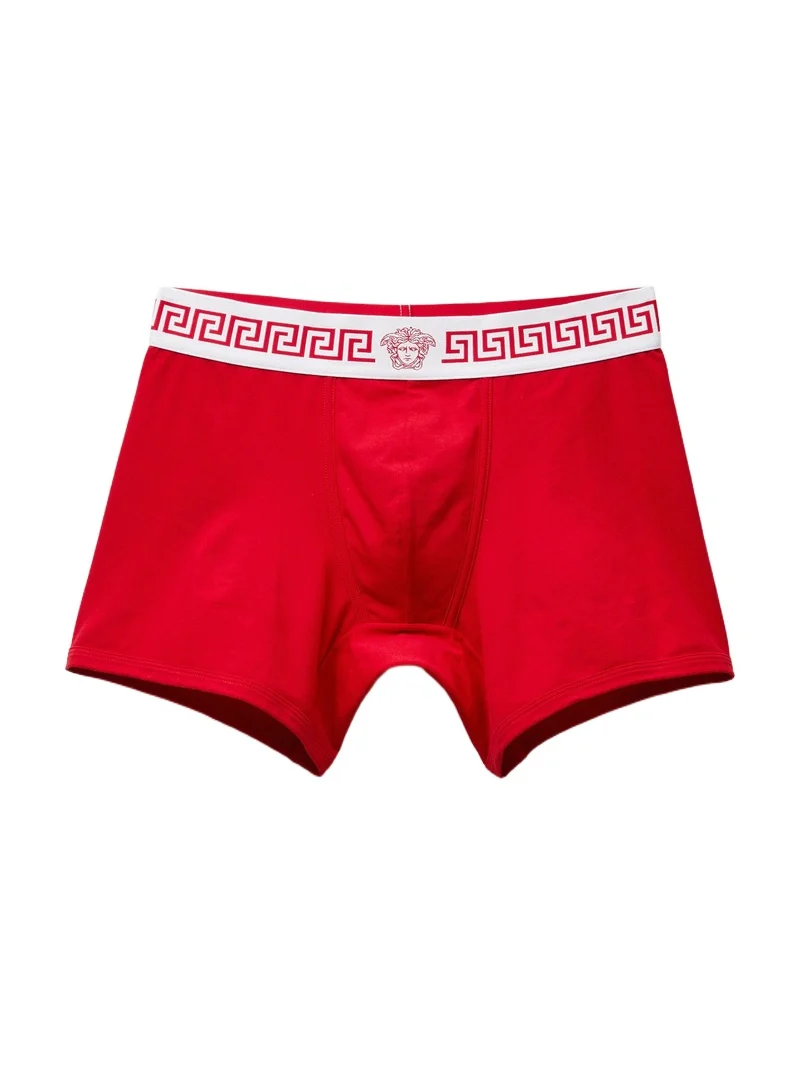 Versace Cotton-Jersey Long Trunks