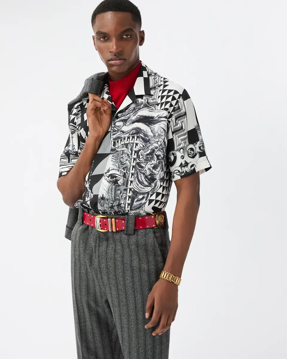 Versace Printed Silk Twill Regular Shirt | Thumbnail 2 Versace Printed Silk Twill Regular Shirt | Thumbnail 2