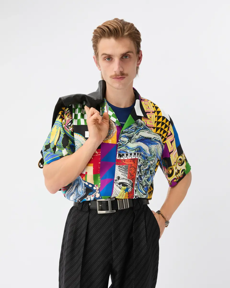 Versace Printed Silk Twill Regular Shirt | Thumbnail 2 Versace Printed Silk Twill Regular Shirt | Thumbnail 2
