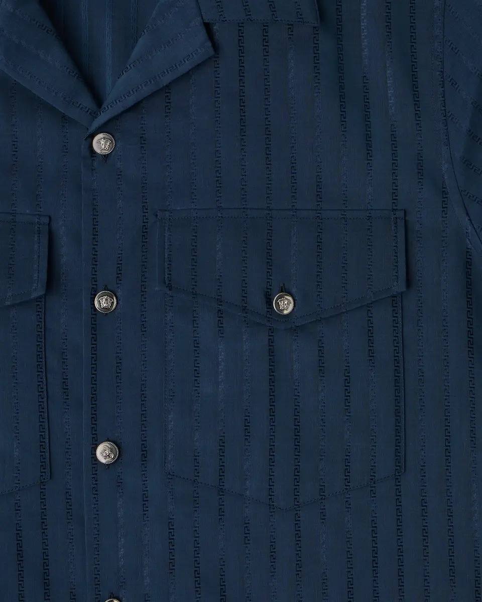 Versace Jacquard Cotton-Silk Regular Shirt | Thumbnail 2