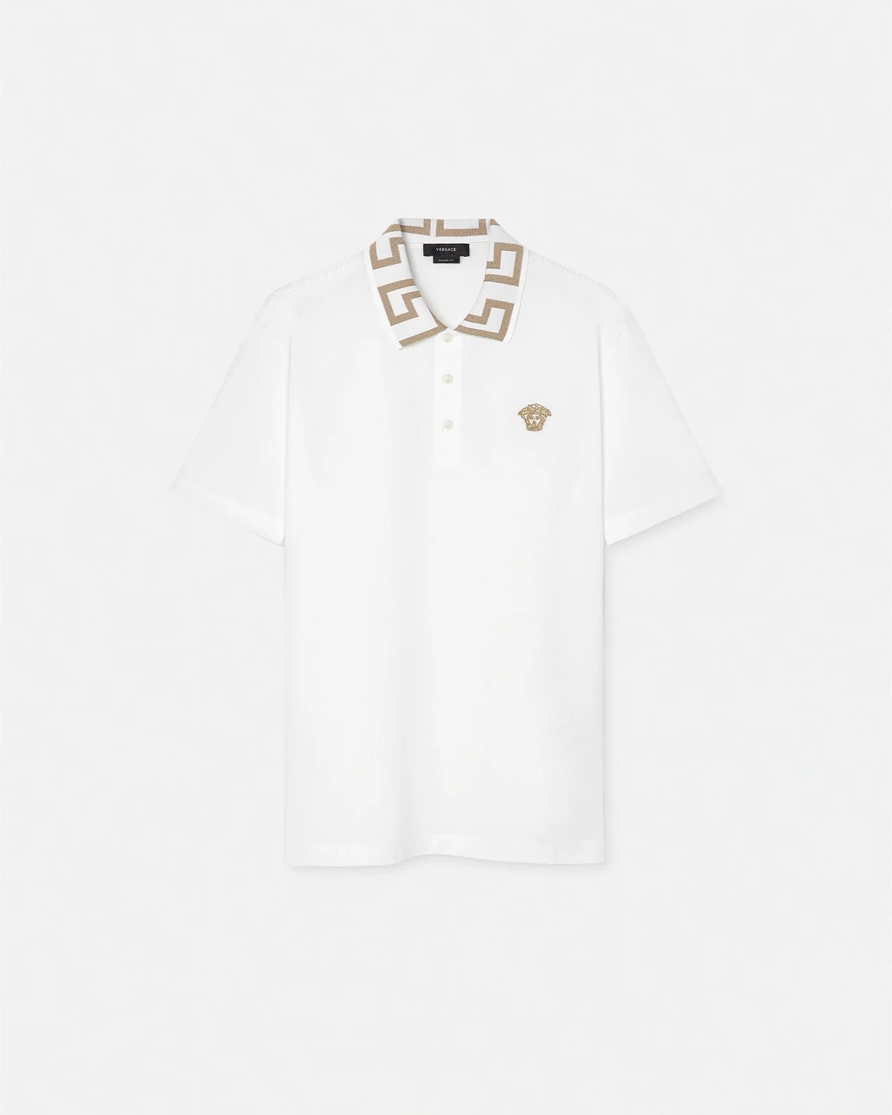 Versace Embroidered Cotton Piqué Polo
