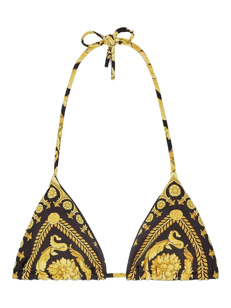 Versace Printed Nylon-Blend Bikini Top