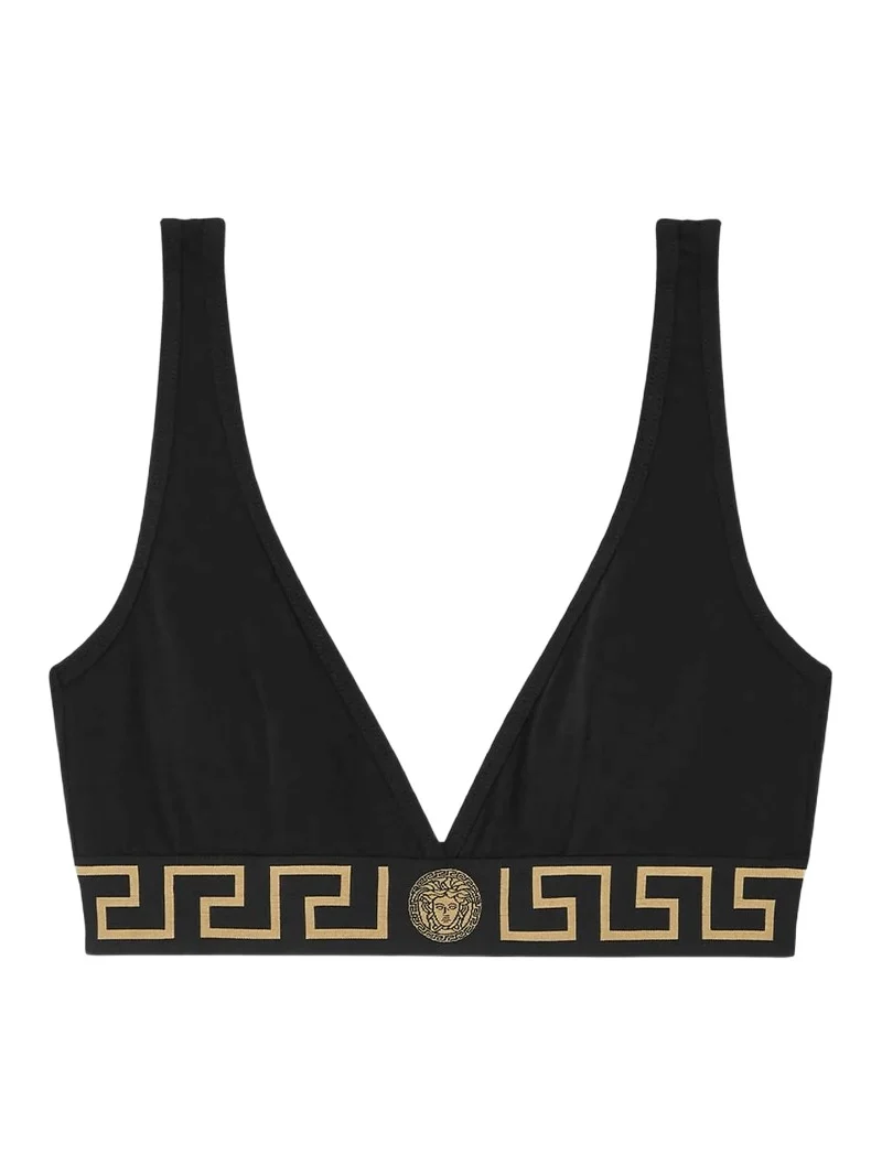 Versace Cotton-Jersey Triangle Bralette