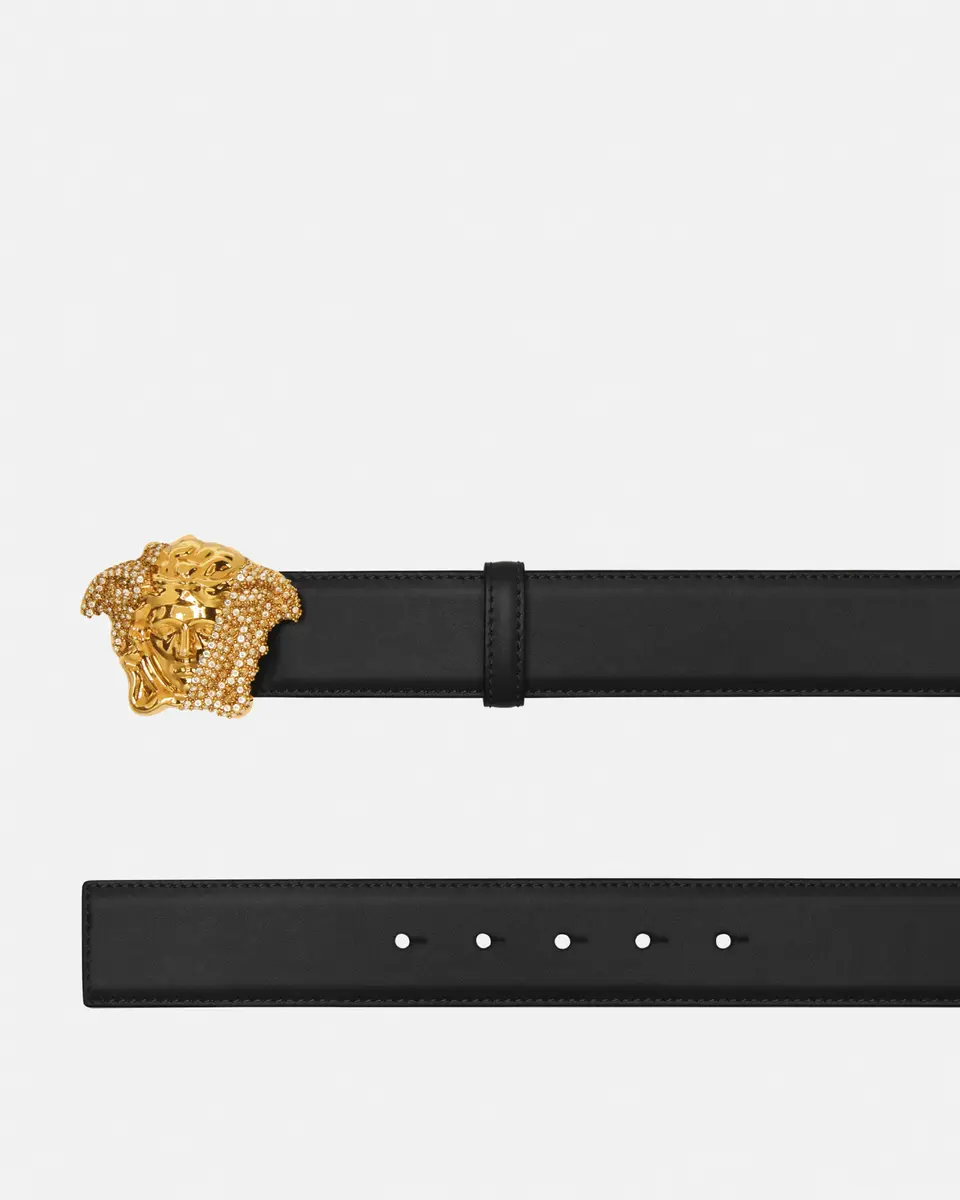 Versace La Medusa Embellished Leather Belt 4 cm | Thumbnail 2 Versace La Medusa Embellished Leather Belt 4 cm | Thumbnail 2