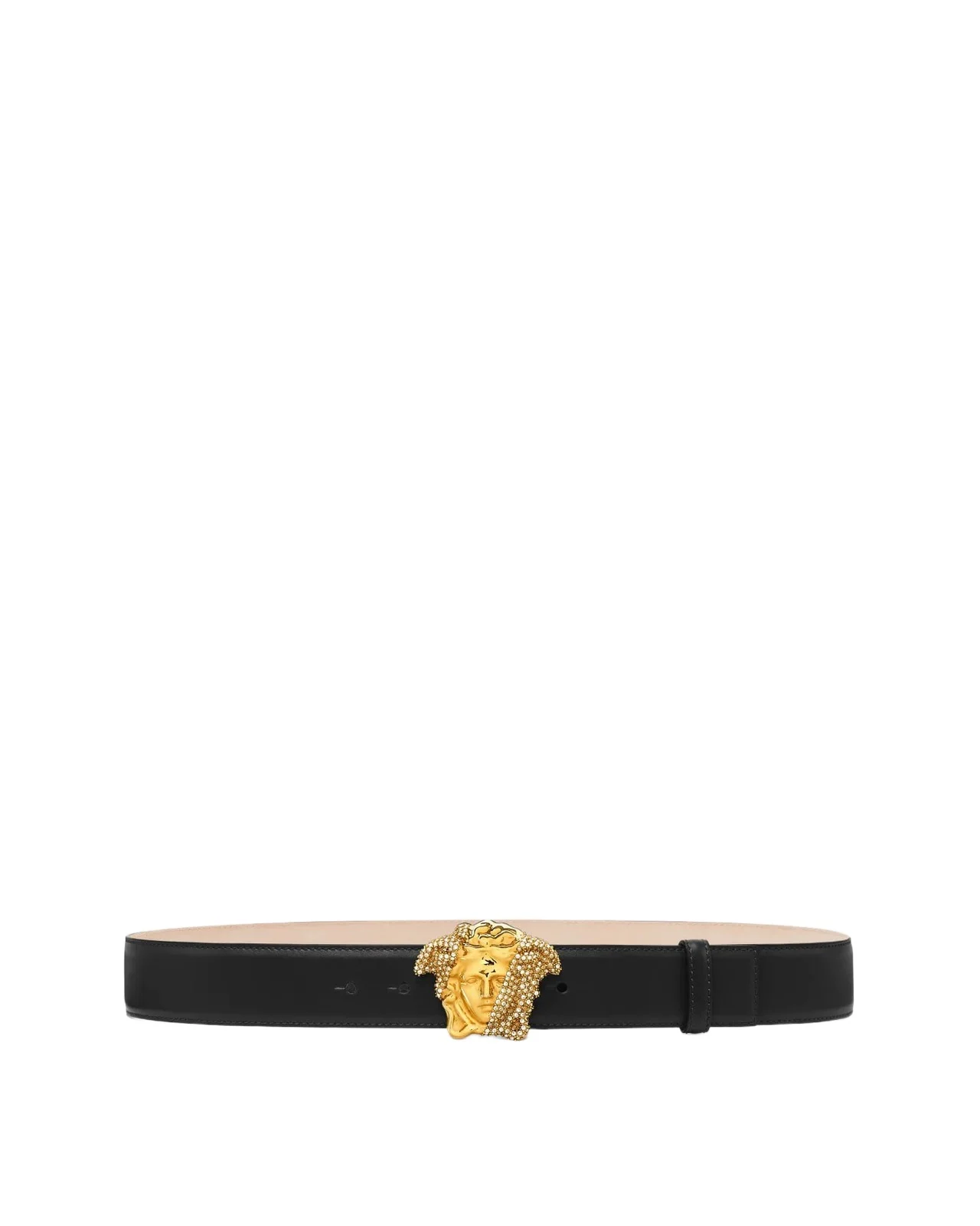 Versace La Medusa Embellished Leather Belt 4 cm