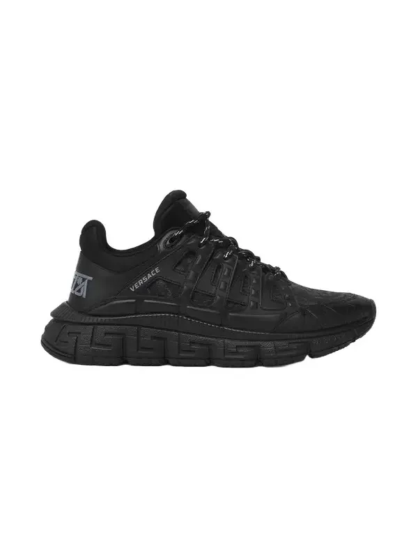 Versace Trigreca Jacquard Leather Sneakers