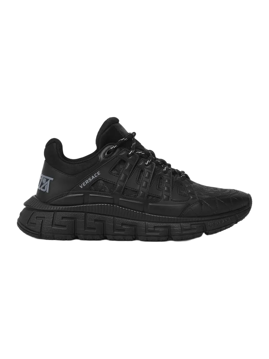 Versace Trigreca Jacquard Leather Sneakers