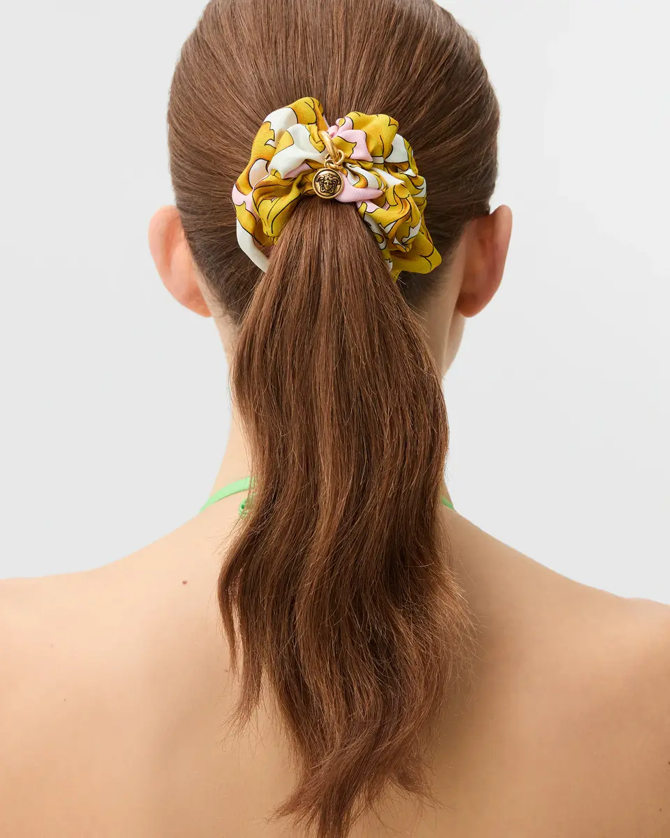 Versace Printed Silk Scrunchie | Thumbnail 2