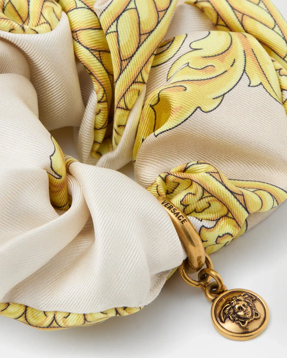 Versace Printed Silk Twill Scrunchie | Thumbnail 2 Versace Printed Silk Twill Scrunchie | Thumbnail 2