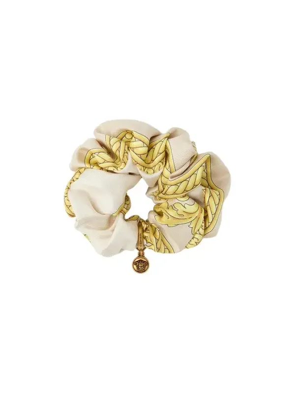 Printed Silk Twill Scrunchie Printed Silk Twill Scrunchie