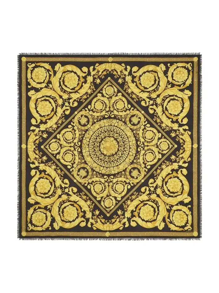Printed Cashmere-Blend Fringed Shawl 140 cm Printed Cashmere-Blend Fringed Shawl 140 cm