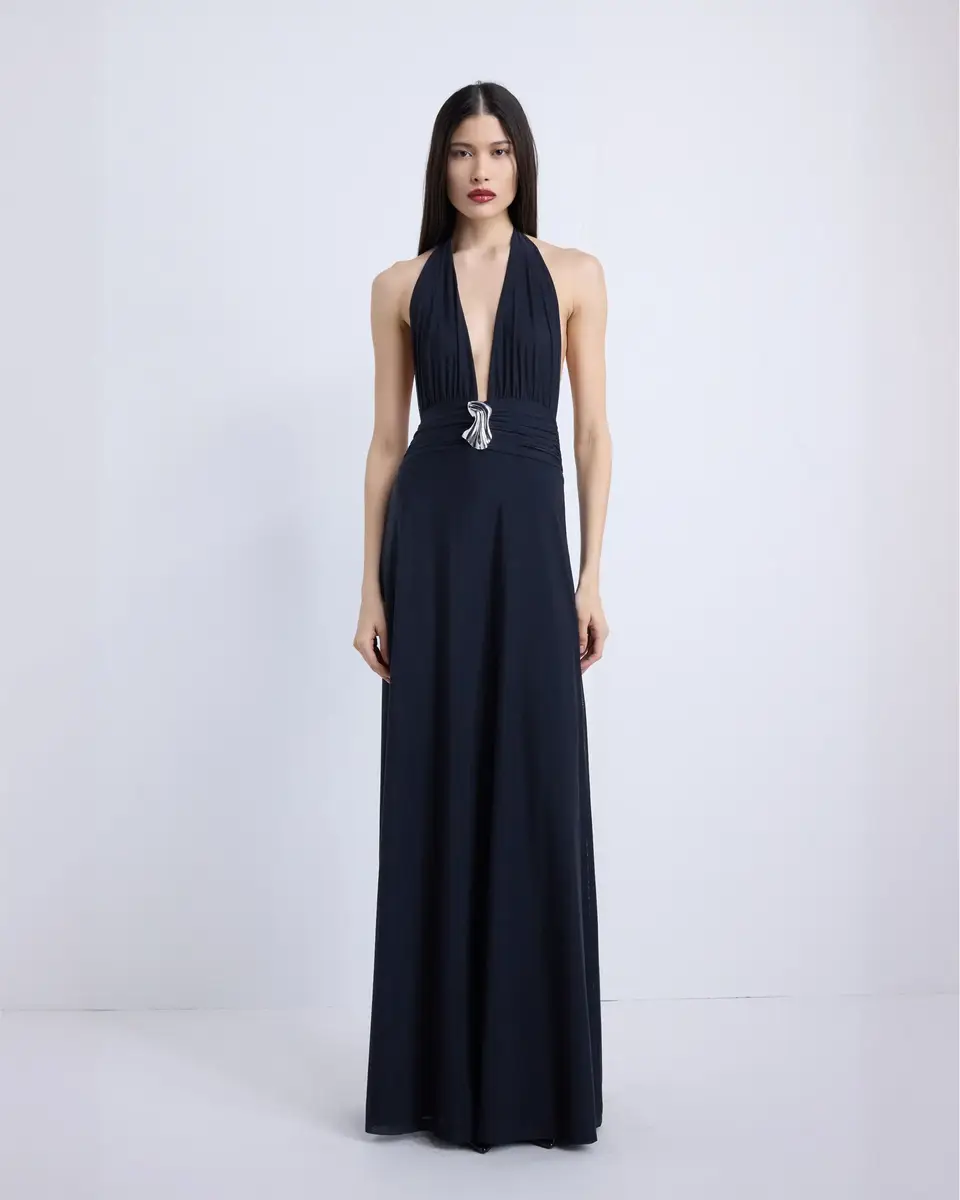 Kate Barton Nina Halter Maxi Dress Midnight | Thumbnail 2 Kate Barton Nina Halter Maxi Dress Midnight | Thumbnail 2