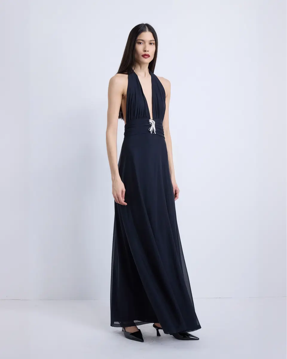 Kate Barton Nina Halter Maxi Dress Midnight | Thumbnail 4 Kate Barton Nina Halter Maxi Dress Midnight | Thumbnail 4