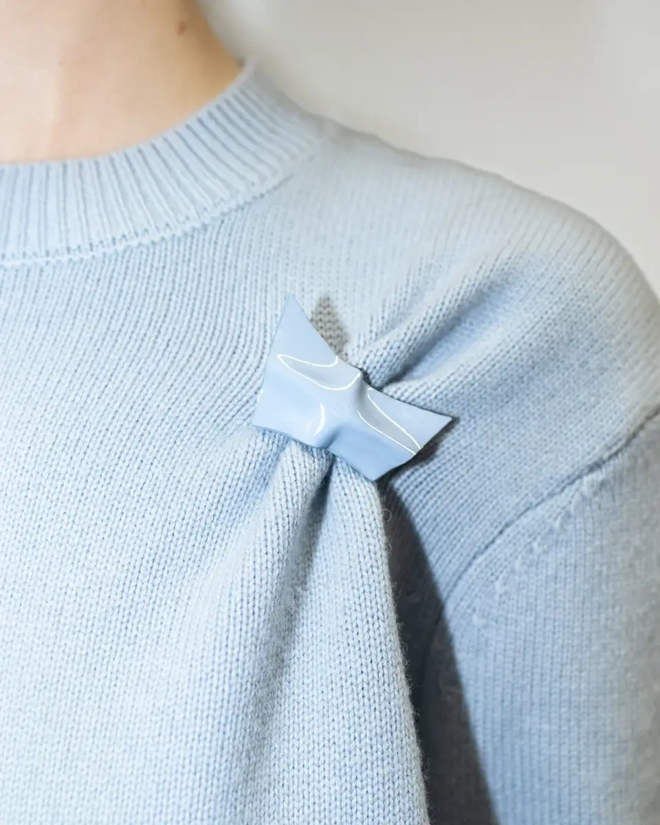 Kate Barton Pinched Brooch in Blue | Thumbnail 2 Kate Barton Pinched Brooch in Blue | Thumbnail 2