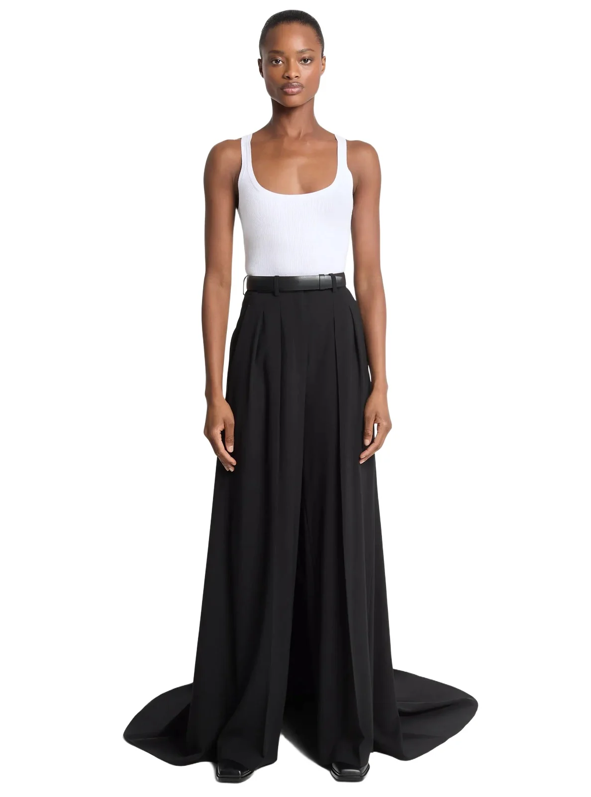 Michael Kors Collection Wool Serge Opera Trousers in Black