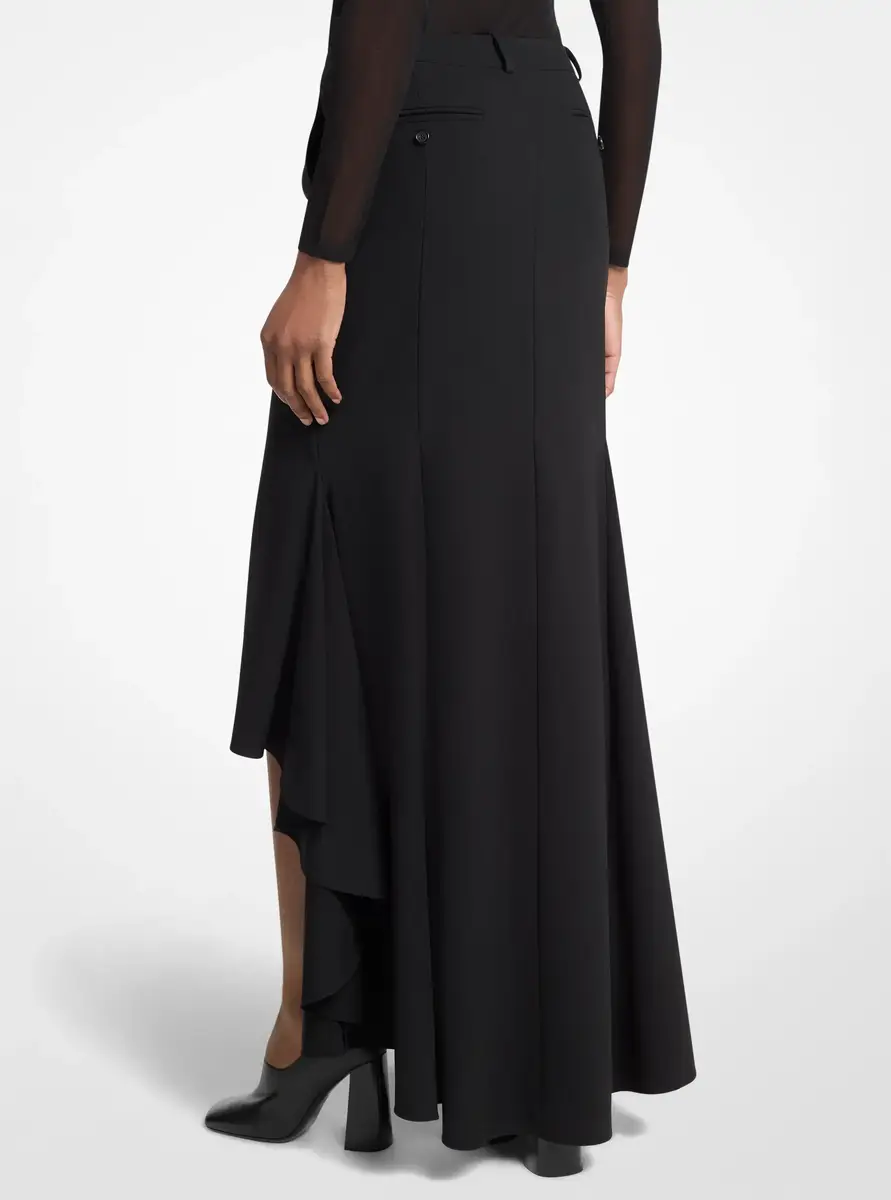 Michael Kors Collection Wool Serge High-Low Trouser Skirt in Black | Thumbnail 2 Michael Kors Collection Wool Serge High-Low Trouser Skirt in Black | Thumbnail 2
