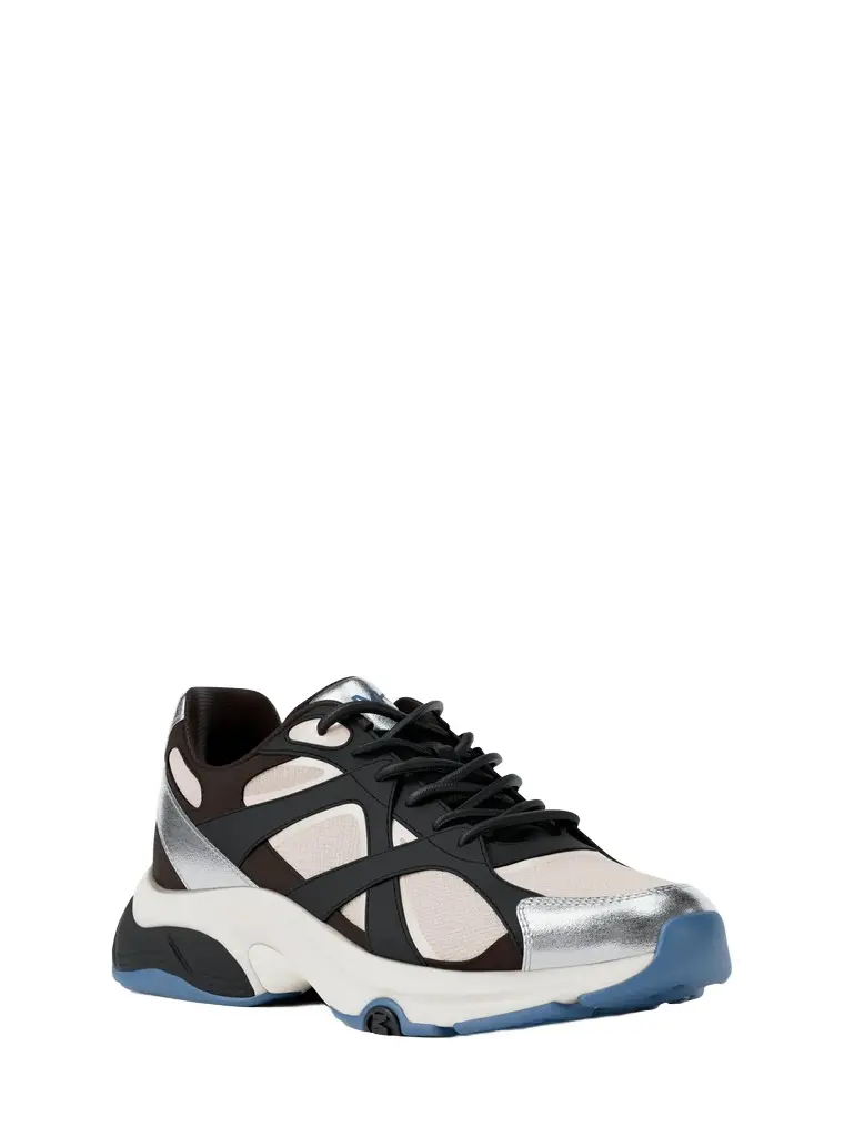 Michael Kors Collection Leo Mixed-Media Trainer in Brown