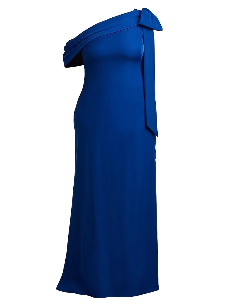 Tadashi Shoji Women's Plus One-Shoulder Crepe Sheath Gown