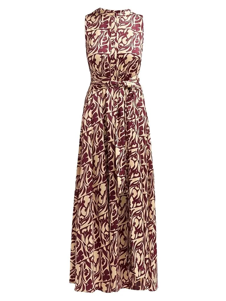 Misa Los Angeles Women's Anabella Tiled Floral Tie-Waist Dress