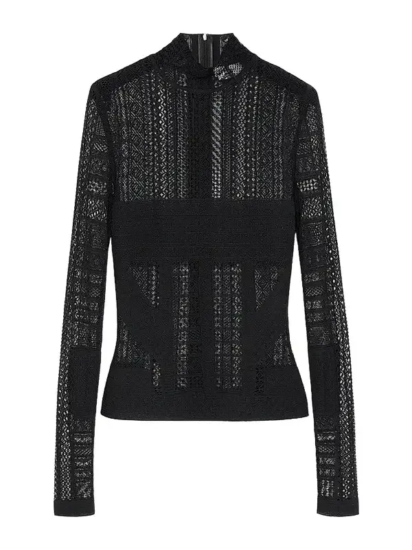 Women's Sheer Lace Long-Sleeve Top Women's Sheer Lace Long-Sleeve Top