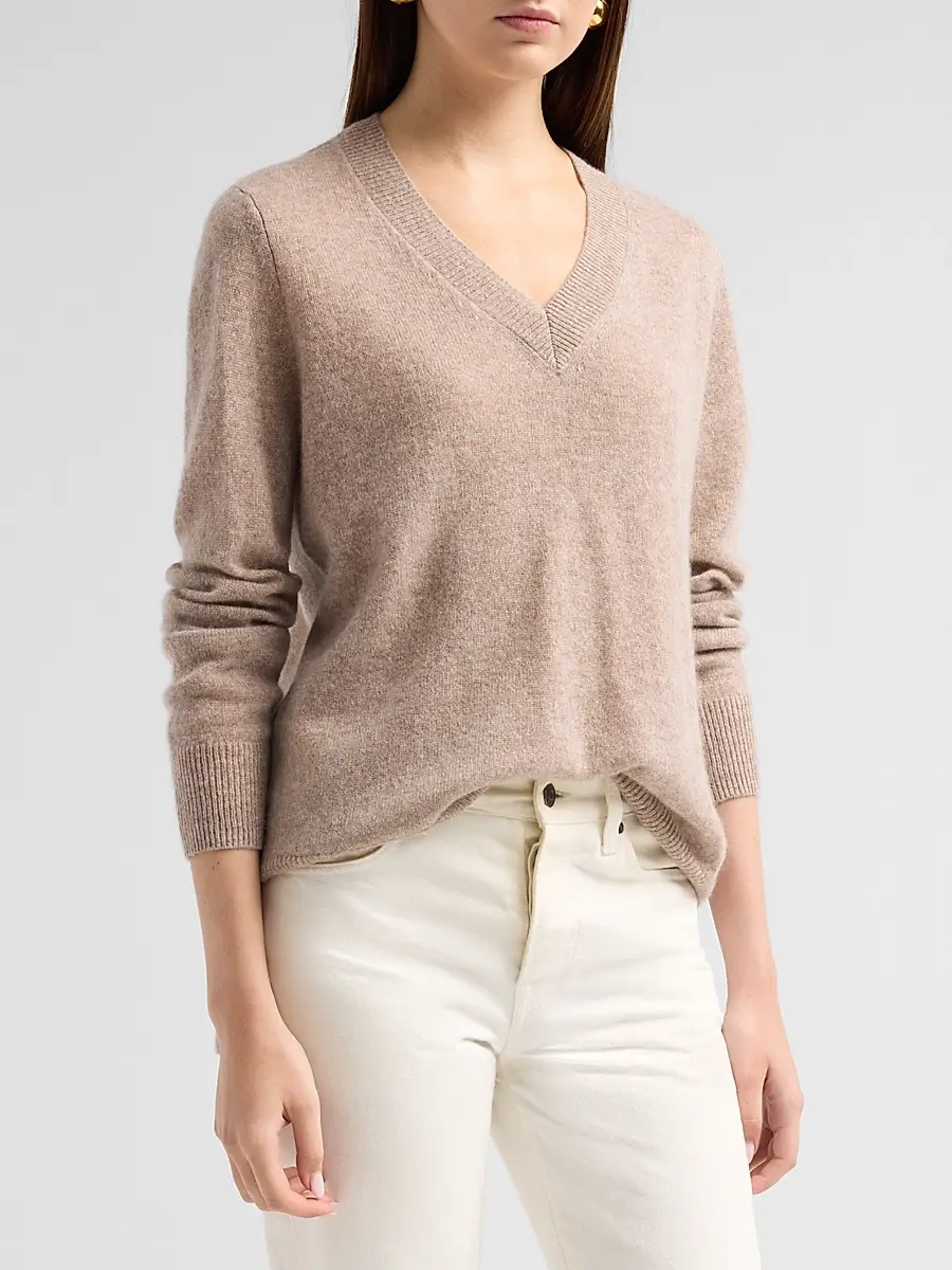 Saks Fifth Avenue Women's Cashmere V-Neck Sweater | Thumbnail 4 Saks Fifth Avenue Women's Cashmere V-Neck Sweater | Thumbnail 4