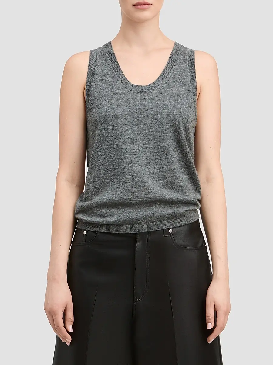 Derek Lam Women's Grayson Mercerized Wool-Cashmere Knit Tank | Thumbnail 4