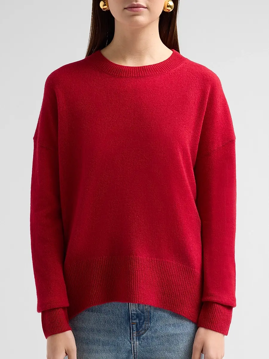 Saks Fifth Avenue Women's Oversized Cashmere Raw-Vent Sweater | Thumbnail 5 Saks Fifth Avenue Women's Oversized Cashmere Raw-Vent Sweater | Thumbnail 5