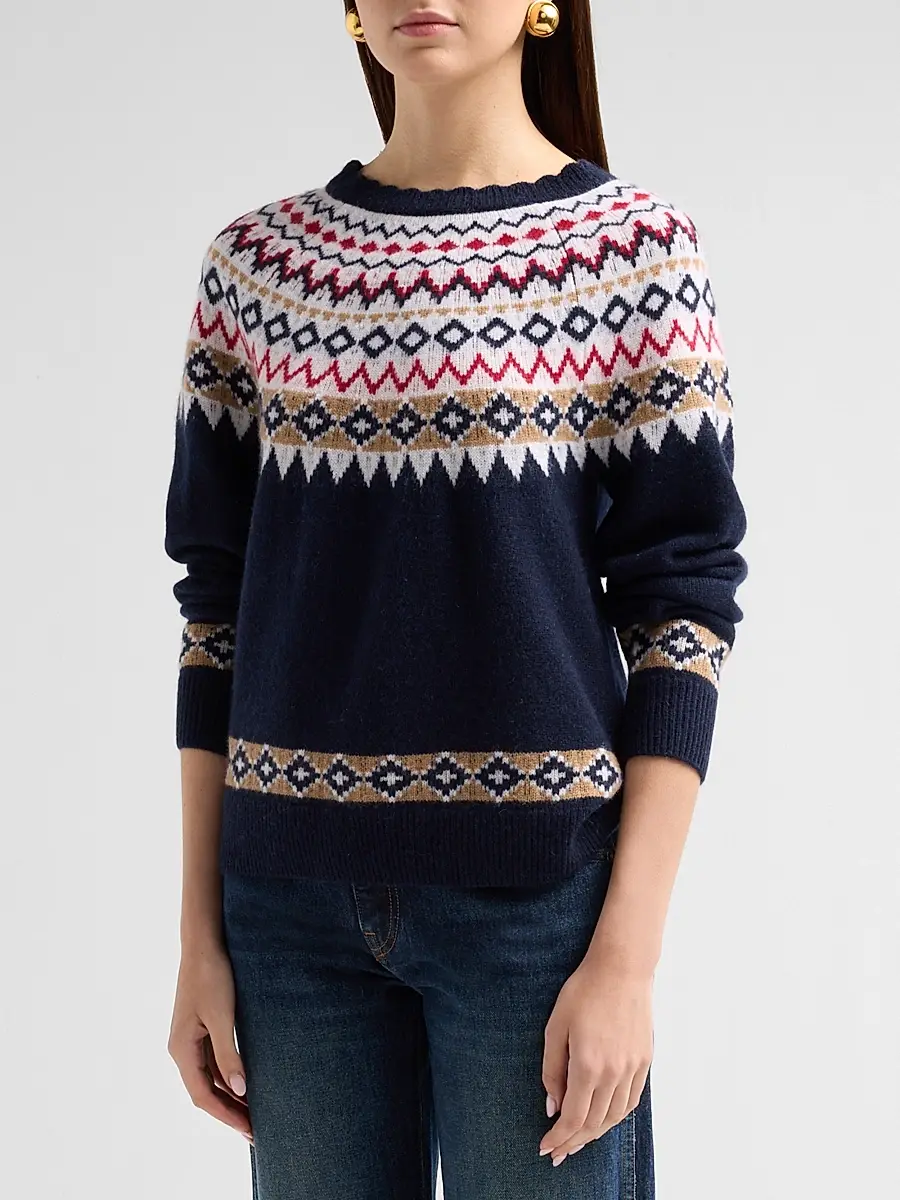 Saks Fifth Avenue Women's Fair-Isle-Inspired Cashmere Sweater | Thumbnail 4 Saks Fifth Avenue Women's Fair-Isle-Inspired Cashmere Sweater | Thumbnail 4