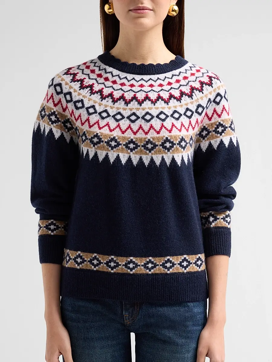 Saks Fifth Avenue Women's Fair-Isle-Inspired Cashmere Sweater | Thumbnail 5 Saks Fifth Avenue Women's Fair-Isle-Inspired Cashmere Sweater | Thumbnail 5