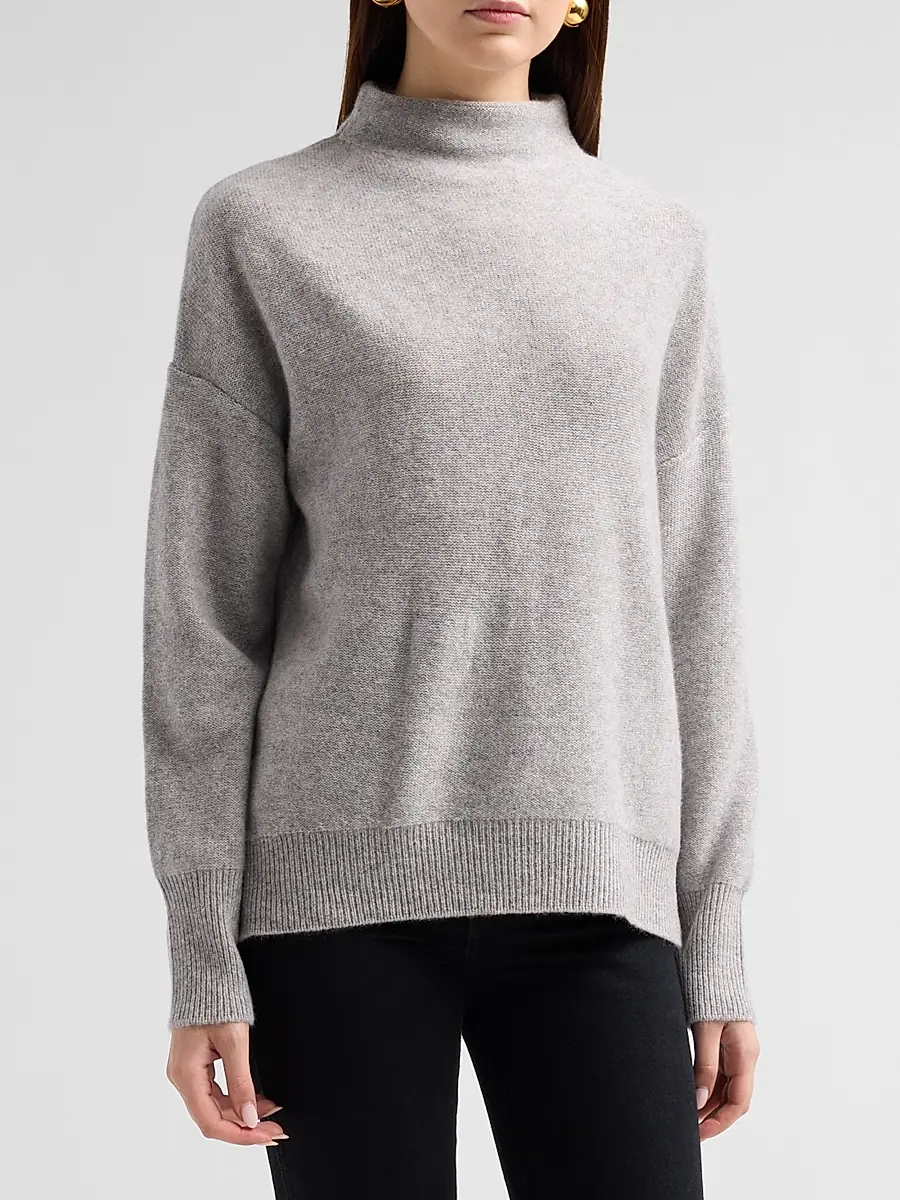 Saks Fifth Avenue Women's Cashmere Drop-Shoulder Turtleneck Sweater | Thumbnail 4 Saks Fifth Avenue Women's Cashmere Drop-Shoulder Turtleneck Sweater | Thumbnail 4