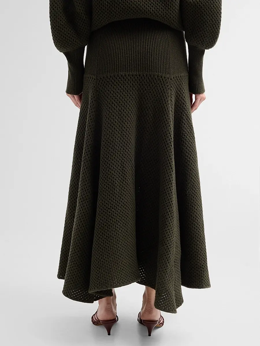 Ulla Johnson Women's Lucia Waffle-Knit Merino Wool Maxi Skirt | Thumbnail 3 Ulla Johnson Women's Lucia Waffle-Knit Merino Wool Maxi Skirt | Thumbnail 3
