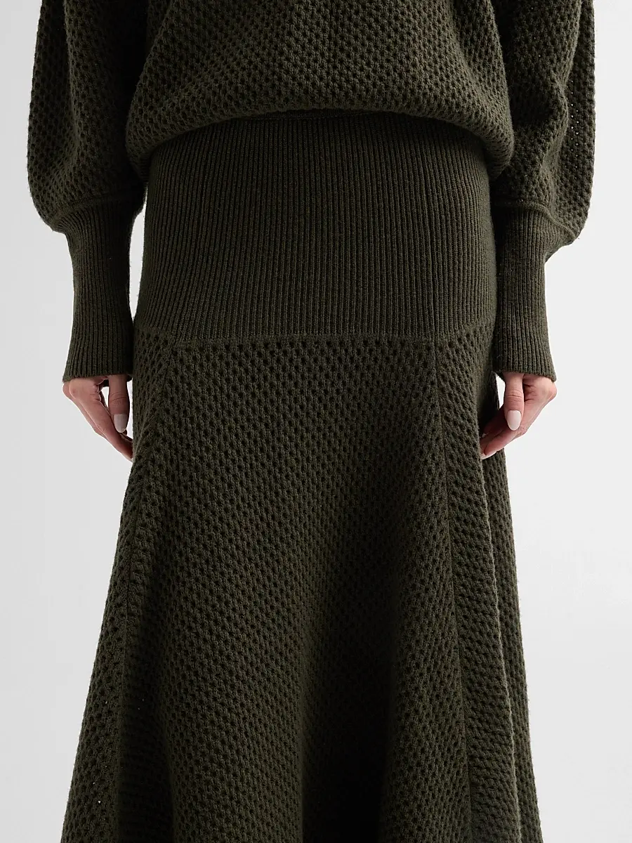 Ulla Johnson Women's Lucia Waffle-Knit Merino Wool Maxi Skirt | Thumbnail 5 Ulla Johnson Women's Lucia Waffle-Knit Merino Wool Maxi Skirt | Thumbnail 5