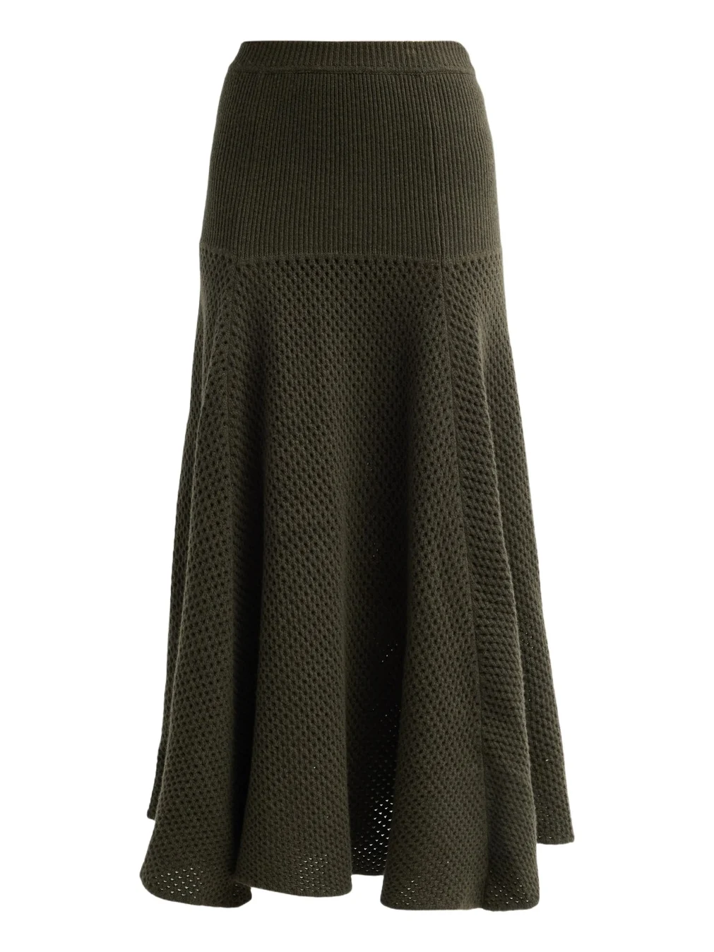 Women's Lucia Waffle-Knit Merino Wool Maxi Skirt