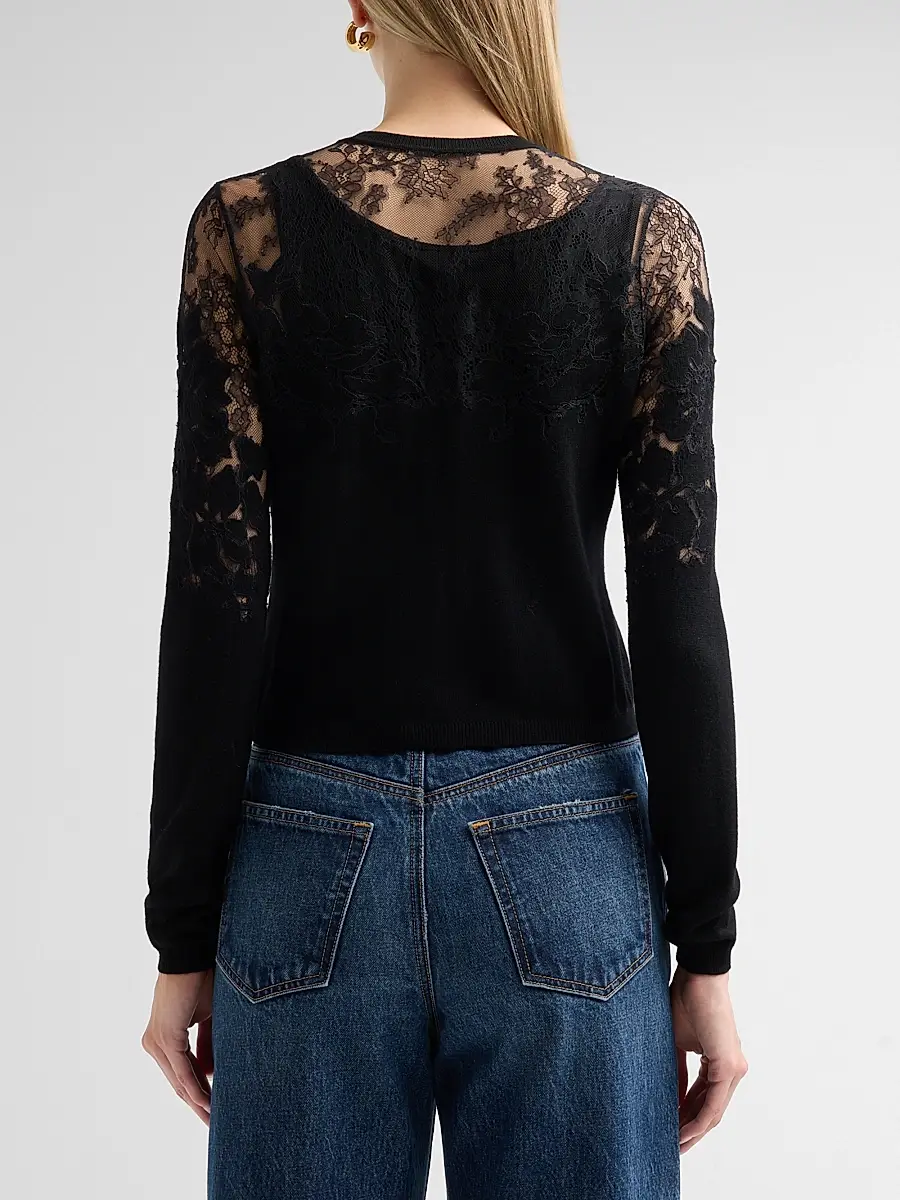 Ulla Johnson Women's Talia Merino Wool-Mesh Cardigan | Thumbnail 3
