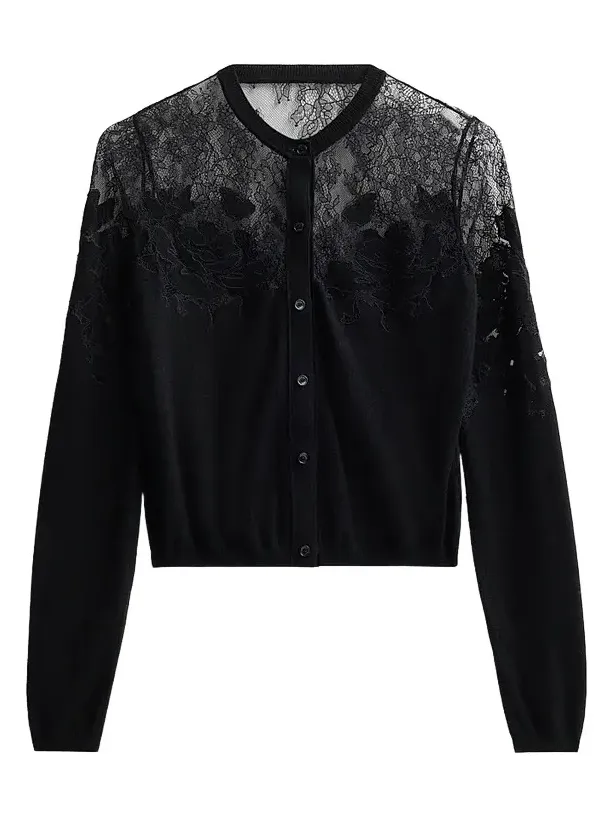 Women's Talia Merino Wool-Mesh Cardigan Women's Talia Merino Wool-Mesh Cardigan
