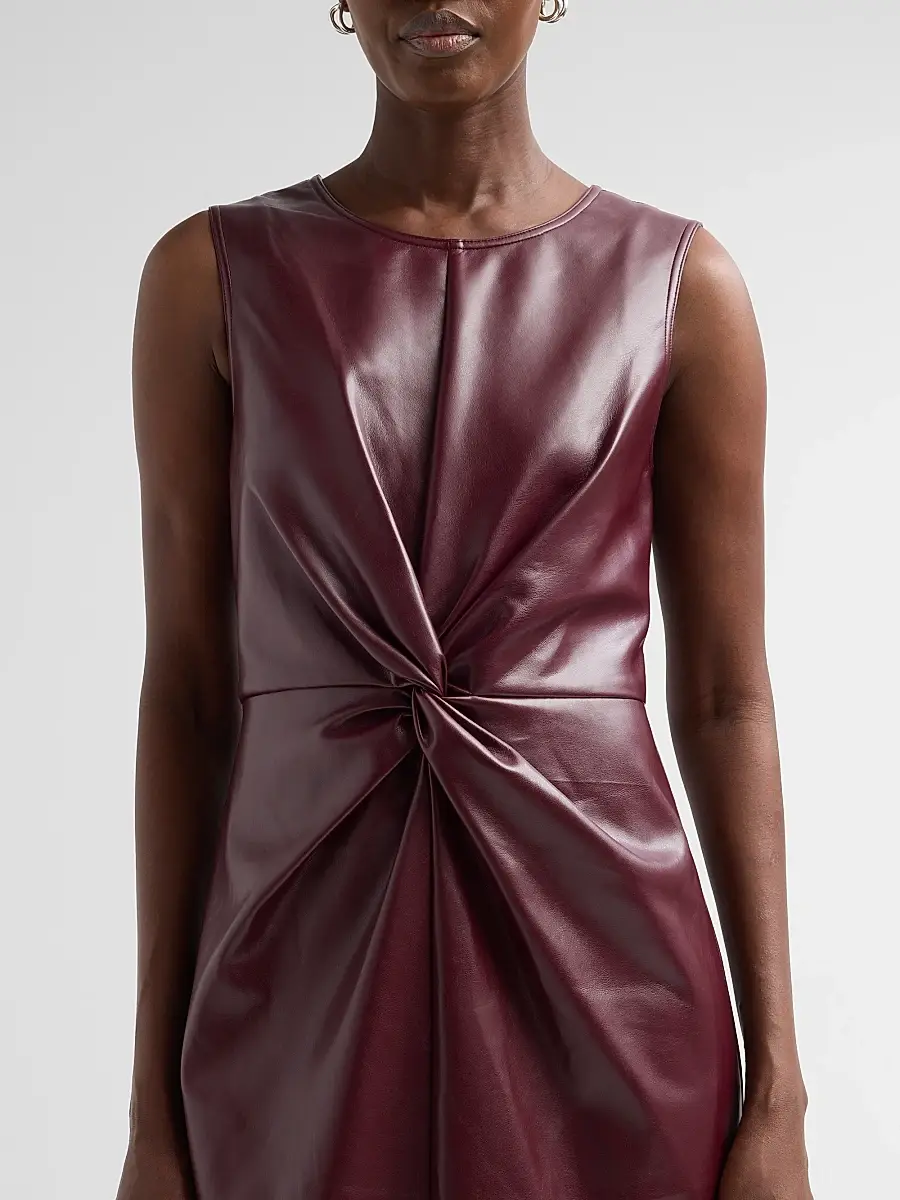 Milly Women's Nat Faux Leather Midi Dress | Thumbnail 5 Milly Women's Nat Faux Leather Midi Dress | Thumbnail 5