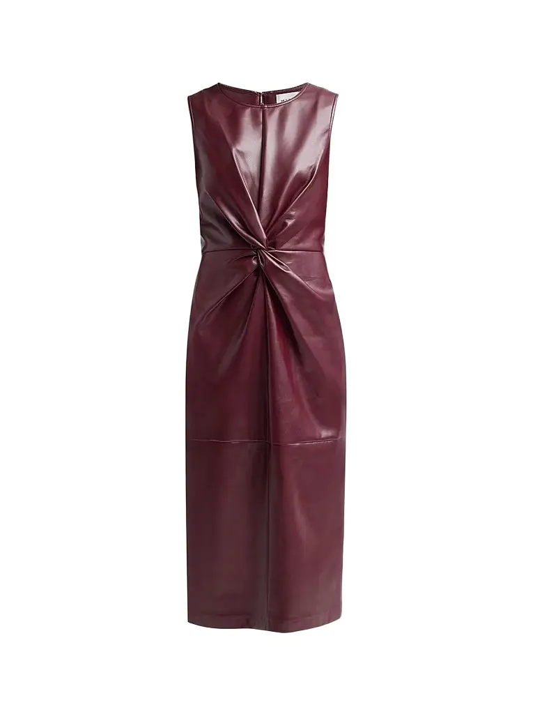 Women's Nat Faux Leather Midi Dress Women's Nat Faux Leather Midi Dress