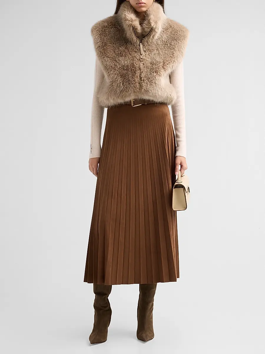 Milly Women's Nayla Pleated Midi Skirt | Thumbnail 2 Milly Women's Nayla Pleated Midi Skirt | Thumbnail 2
